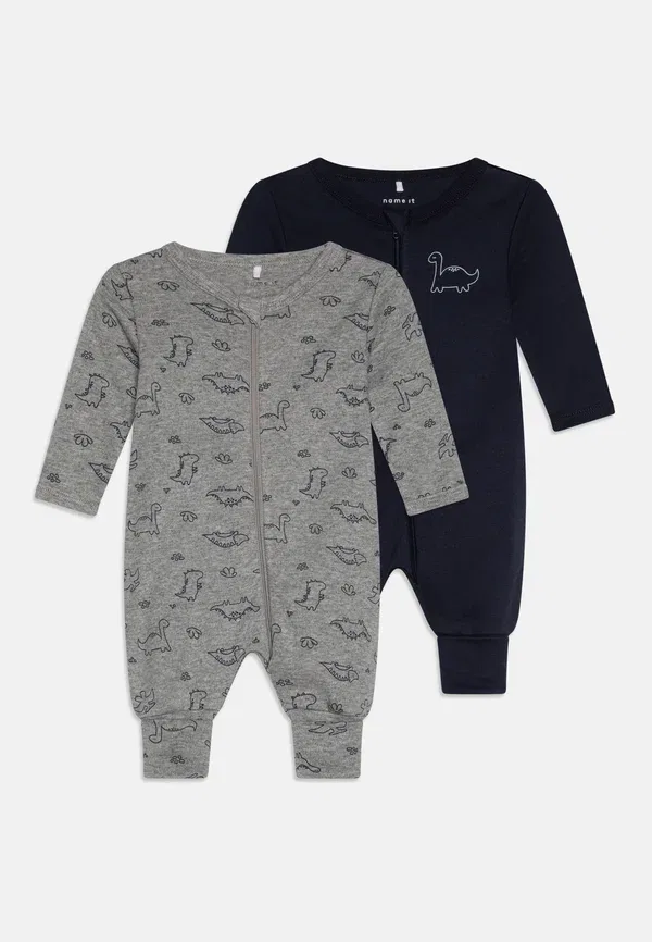 Боди Name It Nbmnightsuit dino 2 pack, серый меланж
