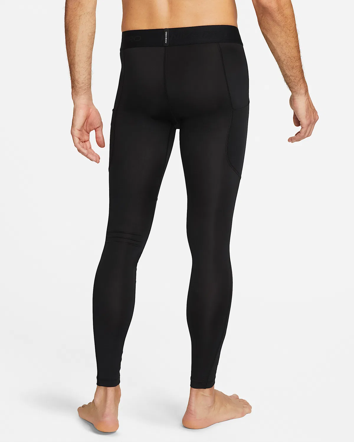 Мужские фитнес-лосины Nike Pro Dri-FIT, Black/White — фото 2