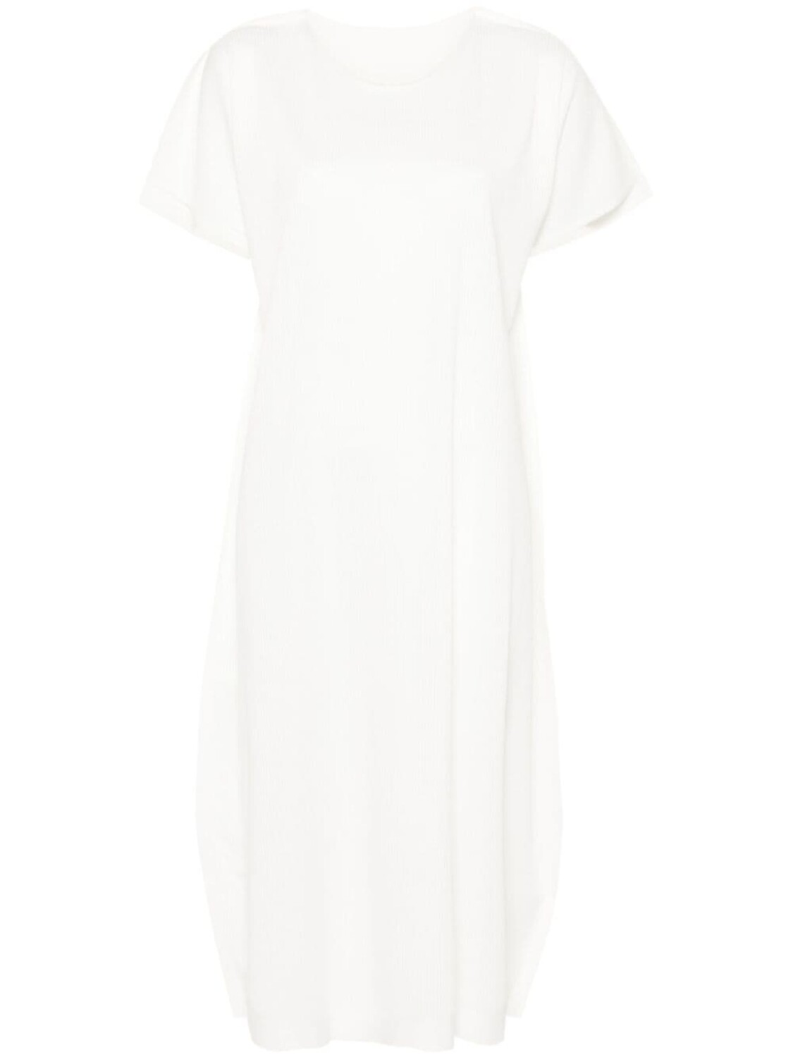 

Pleats Please Issey Miyake платье миди A-Poc Form в рубчик, белый