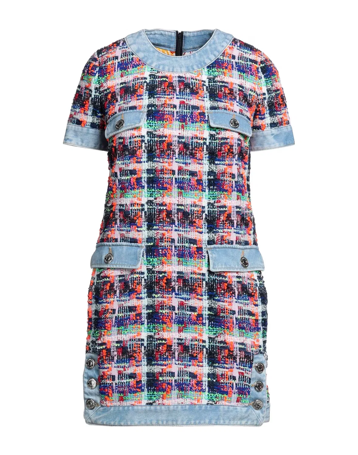 Платье мини из твида синее DSQUARED2