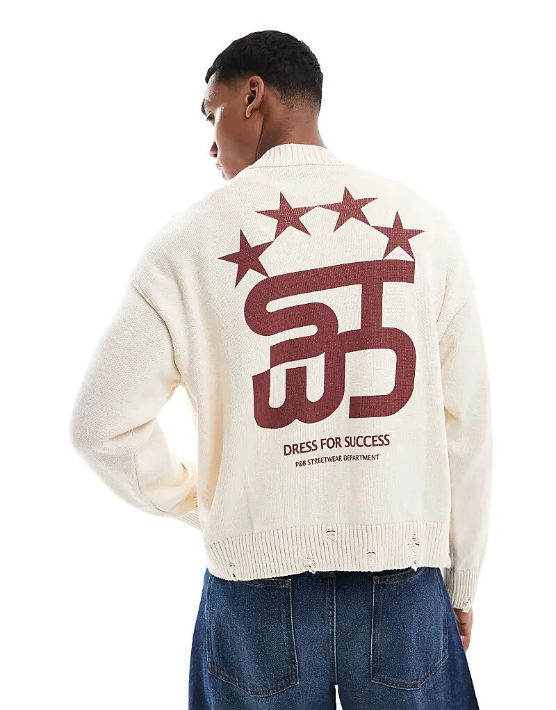 

Джемпер с принтом сзади stwd белого цвета Pull&Bear