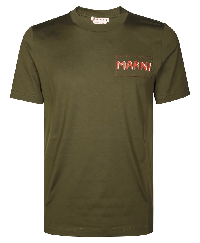 

Повседневная хлопковая футболка для мужчин Marni, зеленый