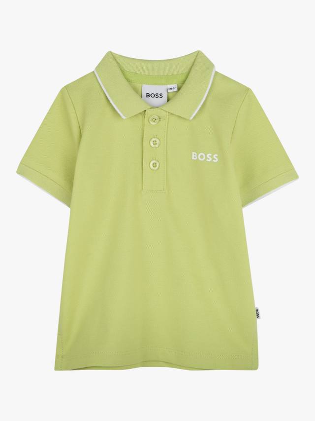 

Детская рубашка поло boss HUGO BOSS, цвет Lime