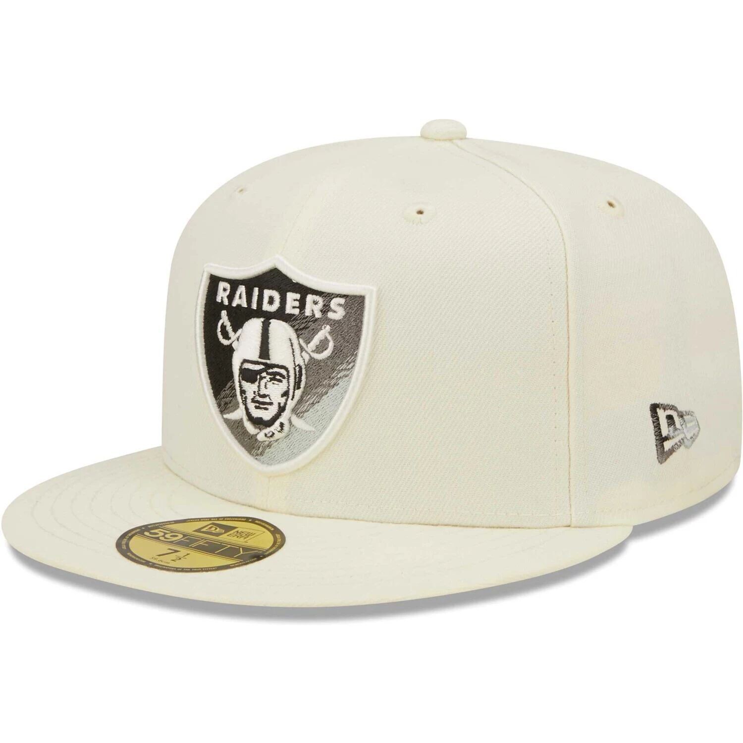 

Мужская облегающая шляпа New Era кремового цвета Las Vegas Raiders Chrome Dim 59FIFTY