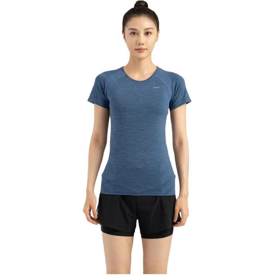 

Футболка с рукавом реглан для женщин Темно-синяя DECATHLON, Черная