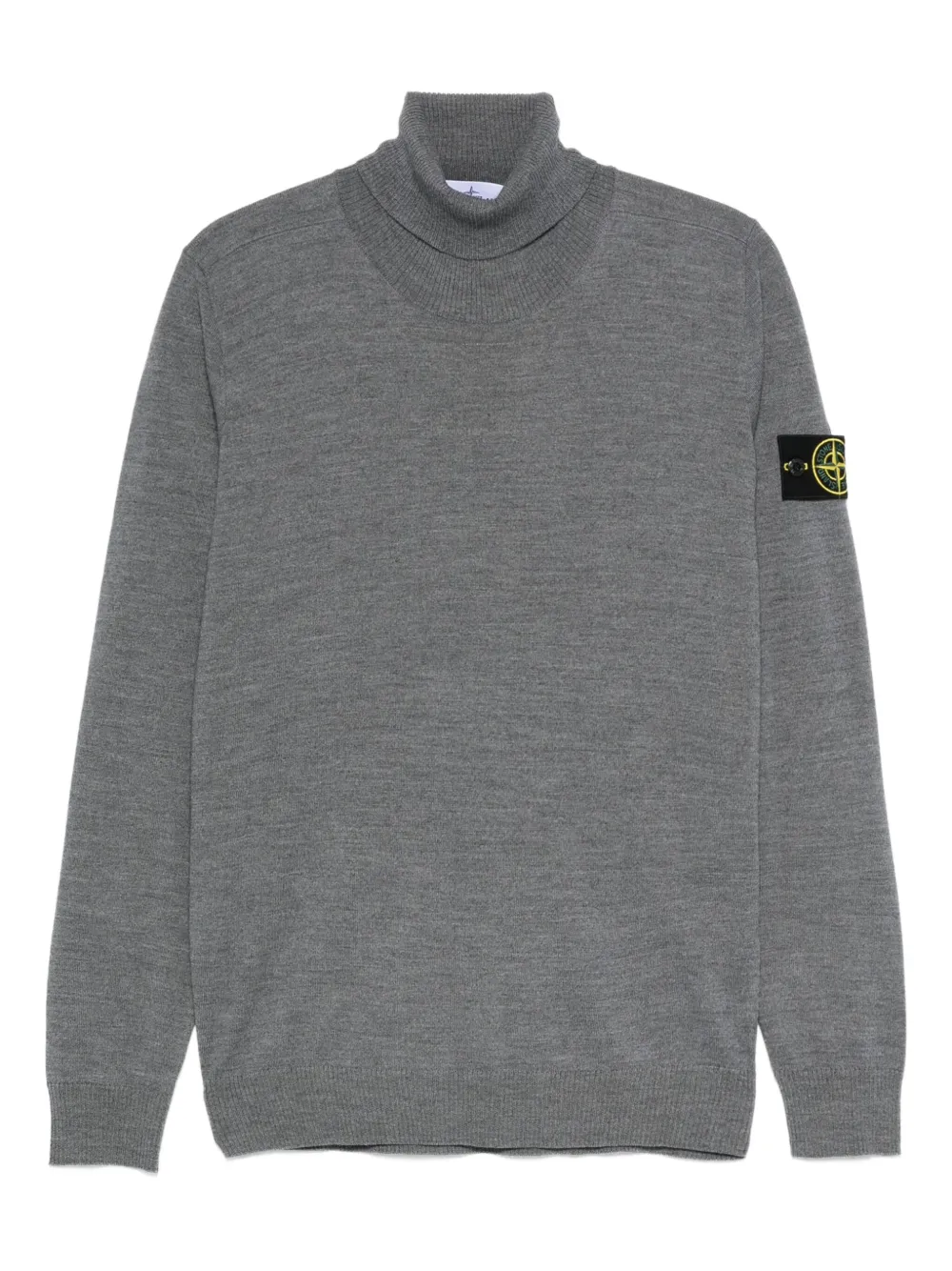 

Свитер с высоким воротником и нашивкой с логотипом Stone Island, серый