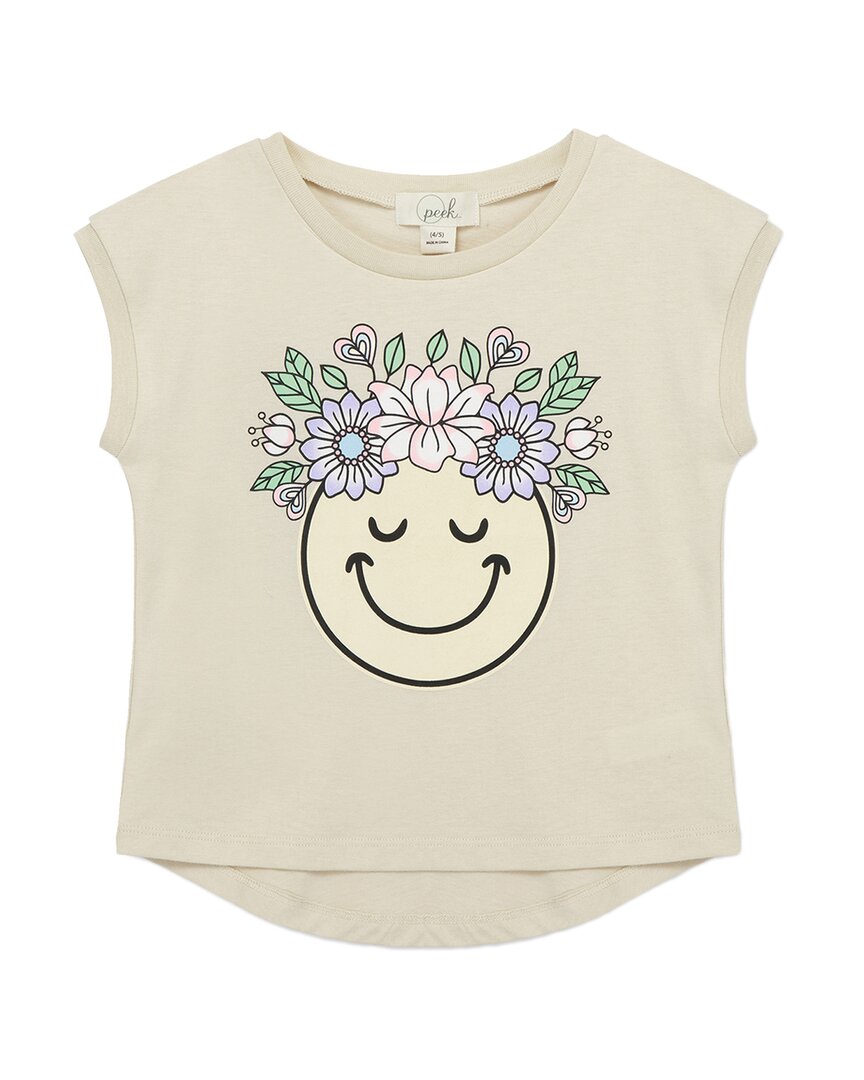 

Футболка Peek Kids Happy Hippie с принтом, коричневый