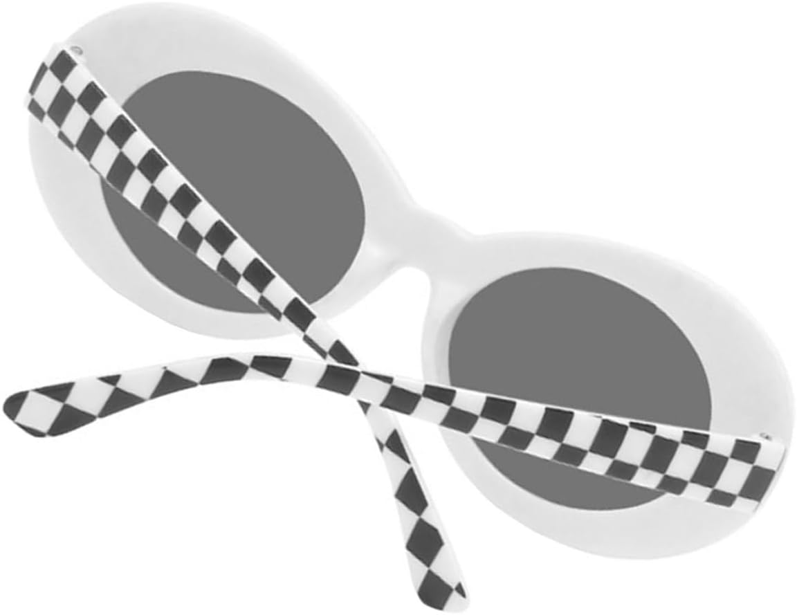 

Солнцезащитные очки Didiseaon Vintage Oval, унисекс, в белой клетчатой ​​оправе, летние, с защитой от УФ-излучения, для женщин и мужчин, для пляжа и спорта, Multi -Size: 14