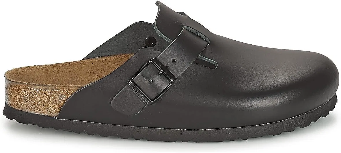 Мужские сабо Birkenstock Boston Leather, черный — фото 2