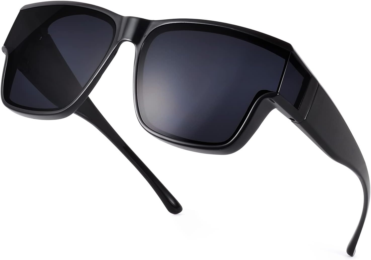 

Солнцезащитные очки PSI Oversize для женщин и мужчин, надеваемые поверх обычных очков, солнцезащитные очки с защитой от солнца, высококачественные нейлоновые линзы HD, Gray Square