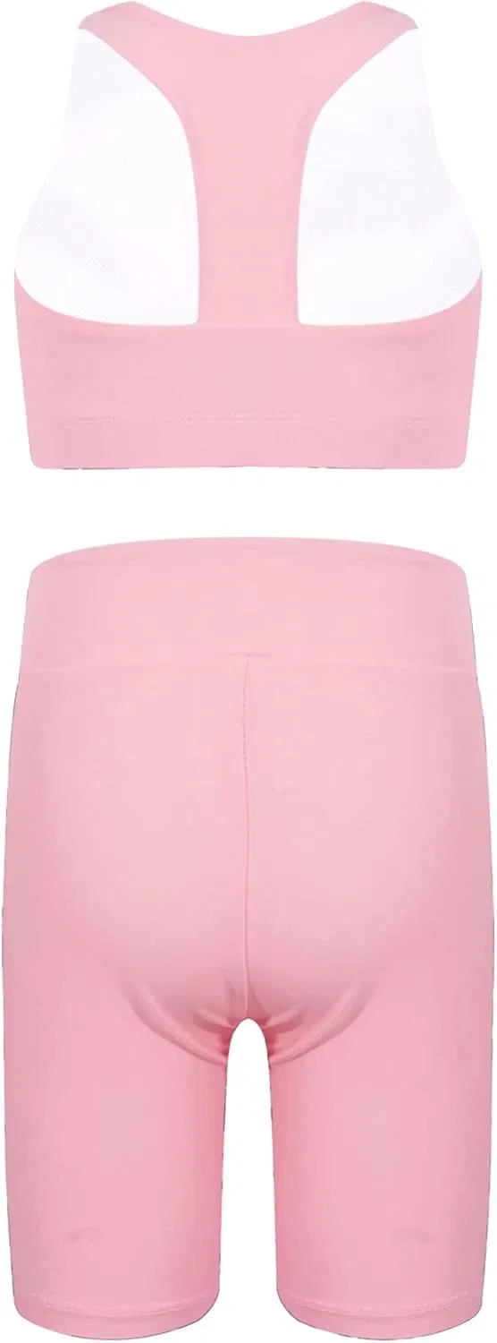 Детский спортивный костюм Sxiwei из топа и шорт, Camouflage Pink — фото 2