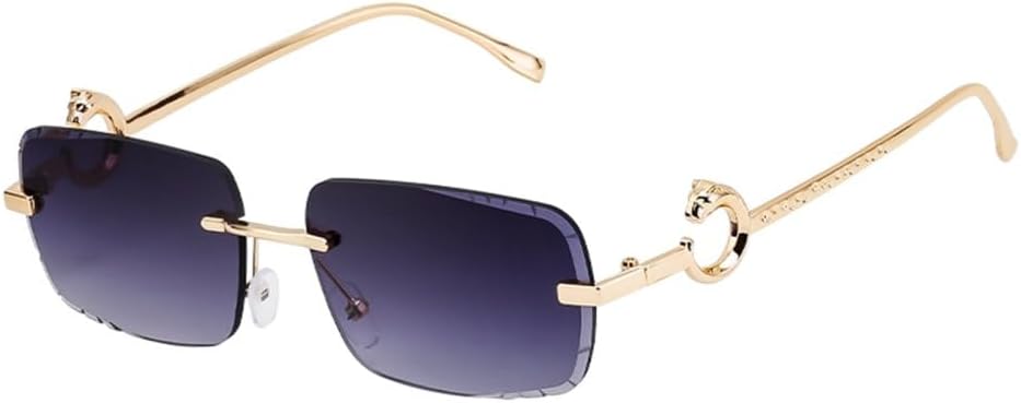 

Солнцезащитные очки в прямоугольной оправе для мужчин и женщин, роскошные винтажные солнцезащитные очки без оправы для мужчин, ретро металлические очки LVTFCO, C2doublegray