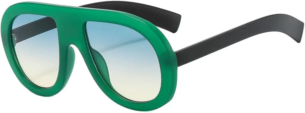 

Квадратные солнцезащитные очки для женщин, винтажные очки для мужчин, модные, роскошные, с защитой от УФ-излучения UV400, увеличенного размера UATXTAU, Green