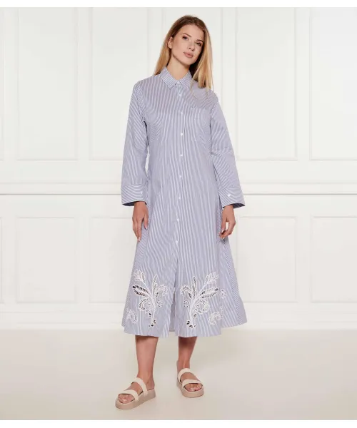 

Платье с поясом из английской вышивки Tommy Hilfiger, синий