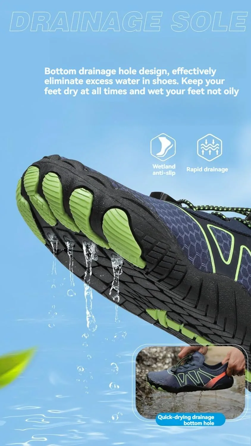 Обувь Pro Hike Barefoot для женщин и мужчин, комфортная обувь босиком с широкой носочной частью, водонепроницаемые кроссовки для трейлраннинга, здоровая и нескользящая обувь босиком Generic, темно-синий — фото 4
