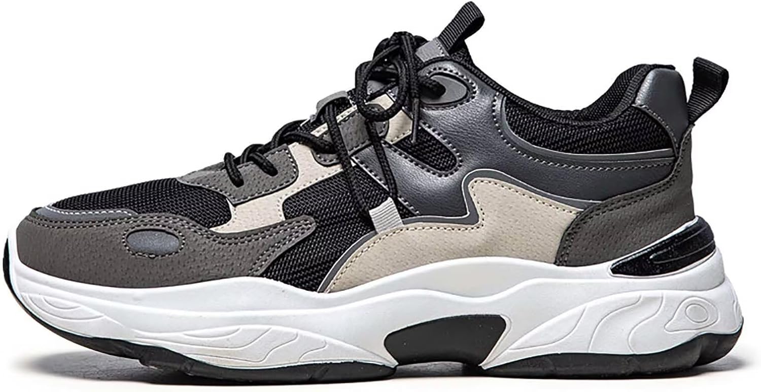 

Мужские кроссовки TERBOFIN для ходьбы, теннисные кроссовки, модные кеды, верх из дышащей сетки, стильная спортивная обувь для ходьбы и тренировок, черный/серый