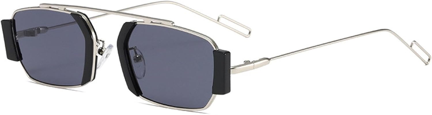 

Панк-солнцезащитные очки для женщин и мужчин, винтажные, маленькие, многоугольная оправа из сплава, защита от УФ-излучения UV400, футуристический стиль, уличная мода TVTBBVV, C2