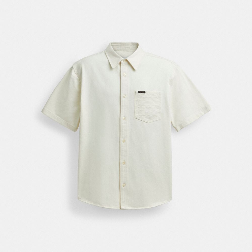 

Рубашка Coach Short Sleeve Denim Shirt, белый