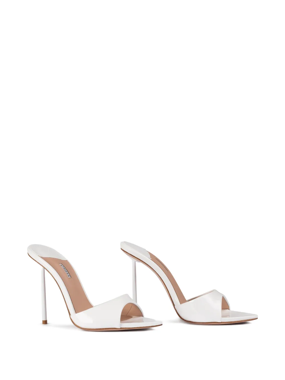 Босоножки Bella из лакированной кожи на шпильке 120 мм Le Silla, белый — фото 2