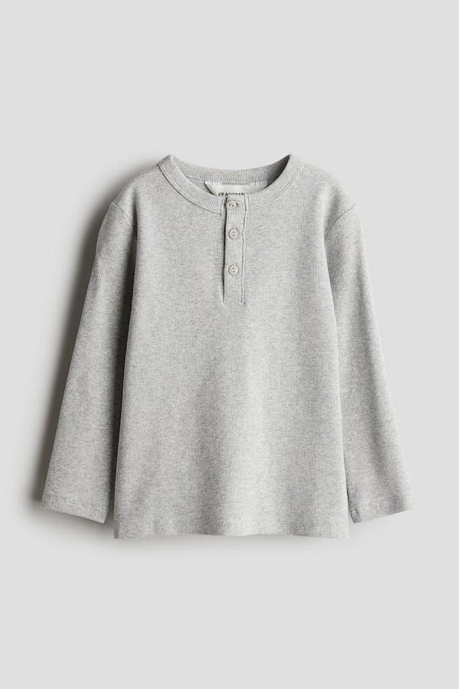 

Хенли рубашка из хлопка H&M, серый