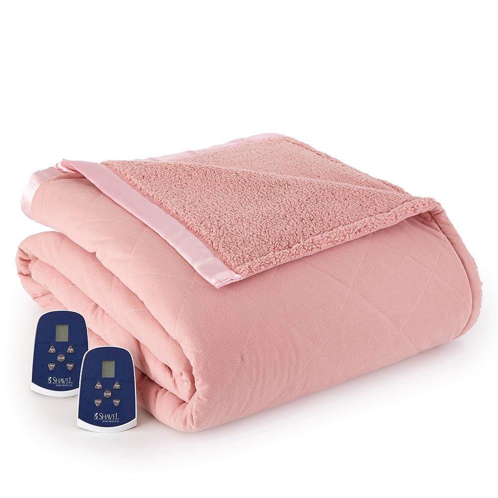 

Одеяло с подогревом из Micro Flannel и Sherpa, цвет Frosted Rose