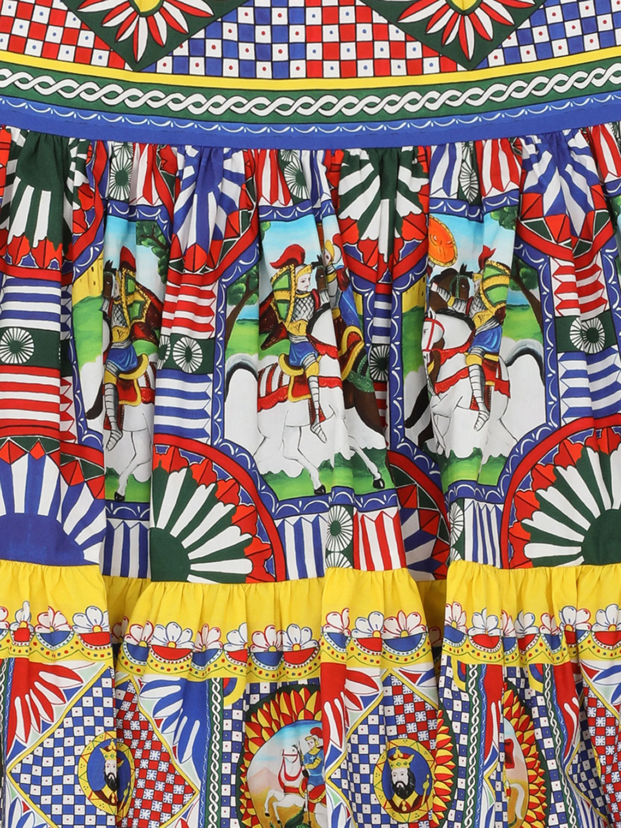Поплиновая юбка макси с принтом Carretto Dolce & Gabbana Kids, синий — фото 3