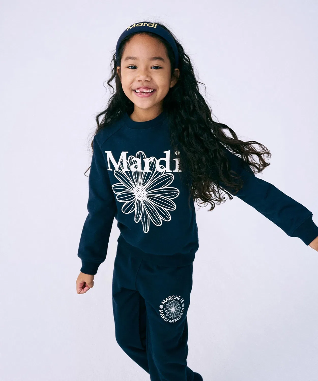 Детские спортивные штаны Mardi Mercredi Lespetis Marche Emblem, хлопок, тёмно-синий