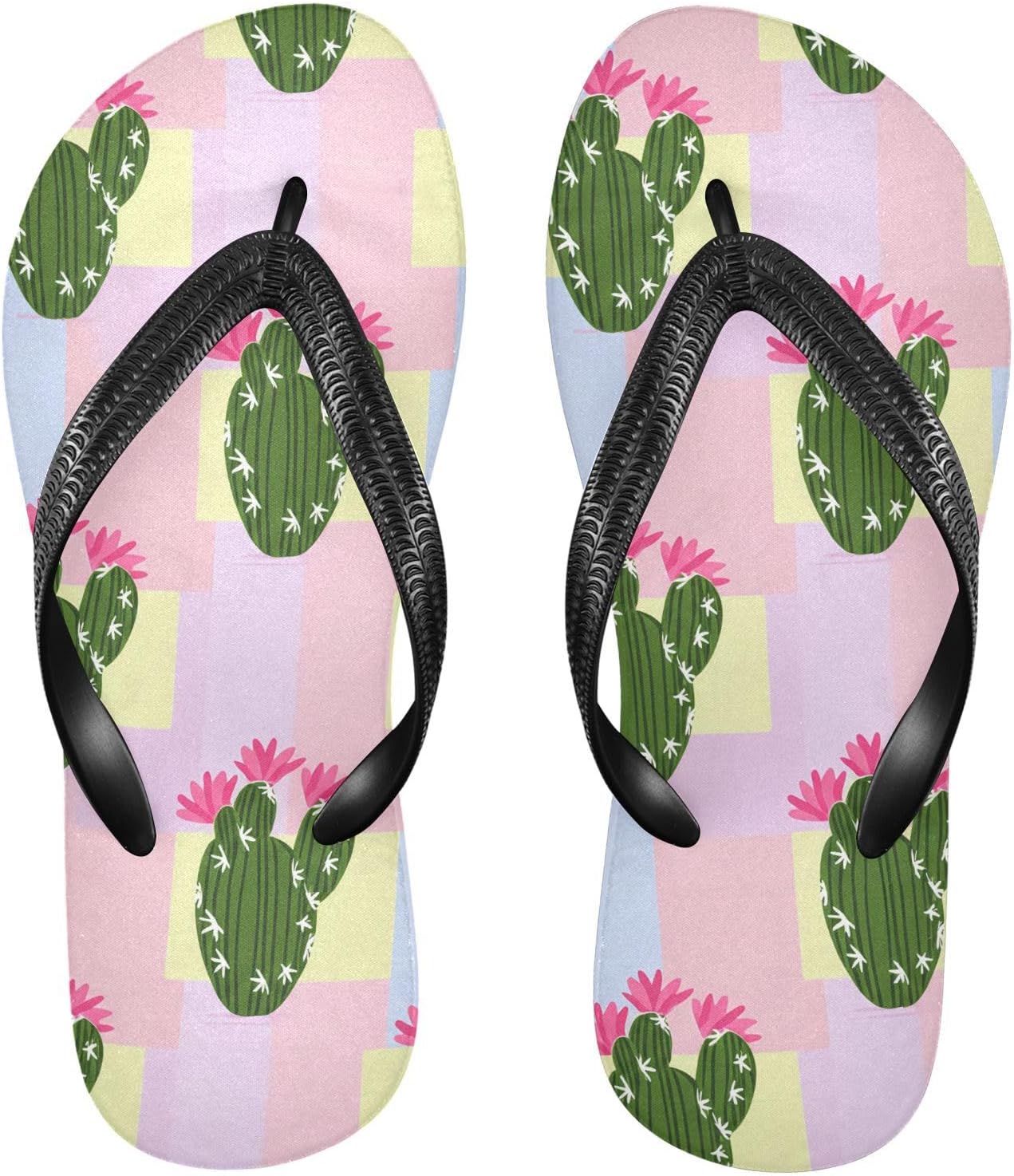 

Мужские летние шлепанцы для пляжа с зеленым кактусом, резиновые, противоскользящие, для душа и прогулок Sinestour