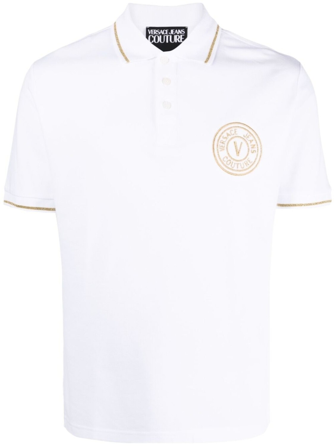 

Versace Jeans Couture рубашка поло с вышитым логотипом, белый