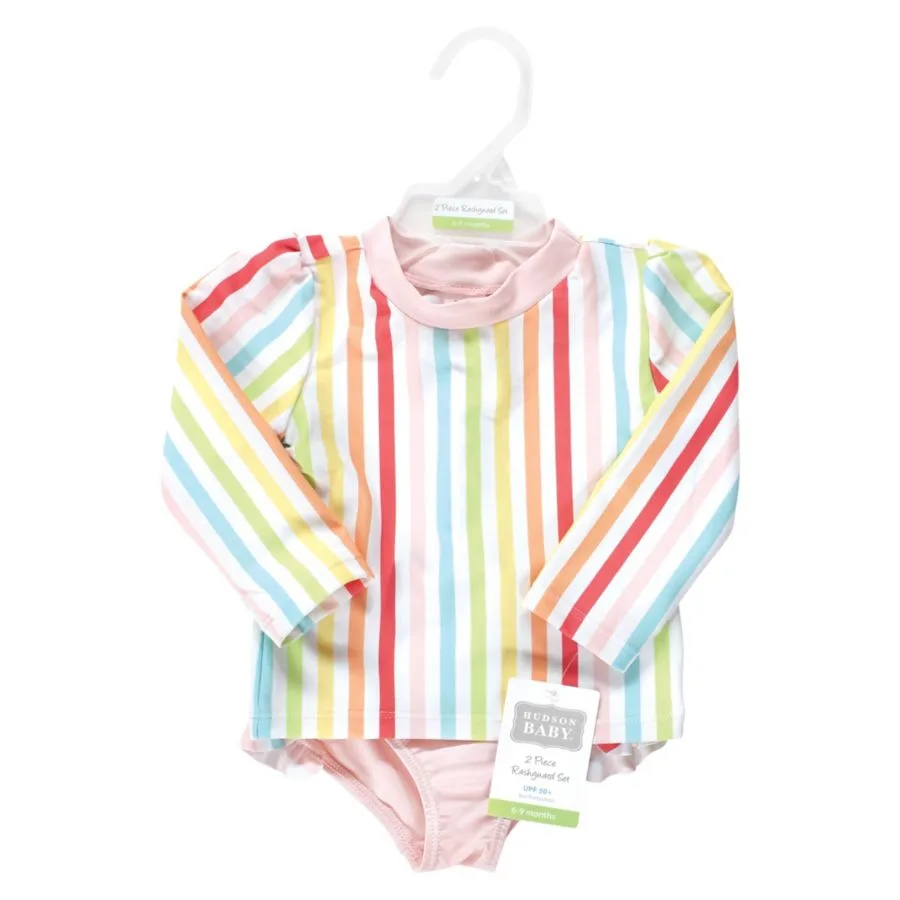 Комплект для плавания «Рашгард», современный ботанический дизайн Hudson Baby, Rainbow Stripe — фото 4