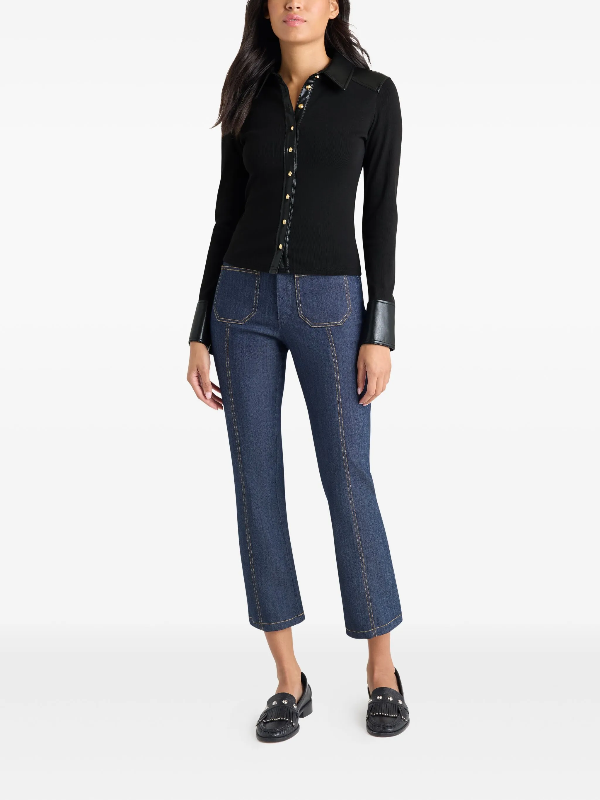 

Топ с панелями Magali на пуговицах Cinq A Sept, черный