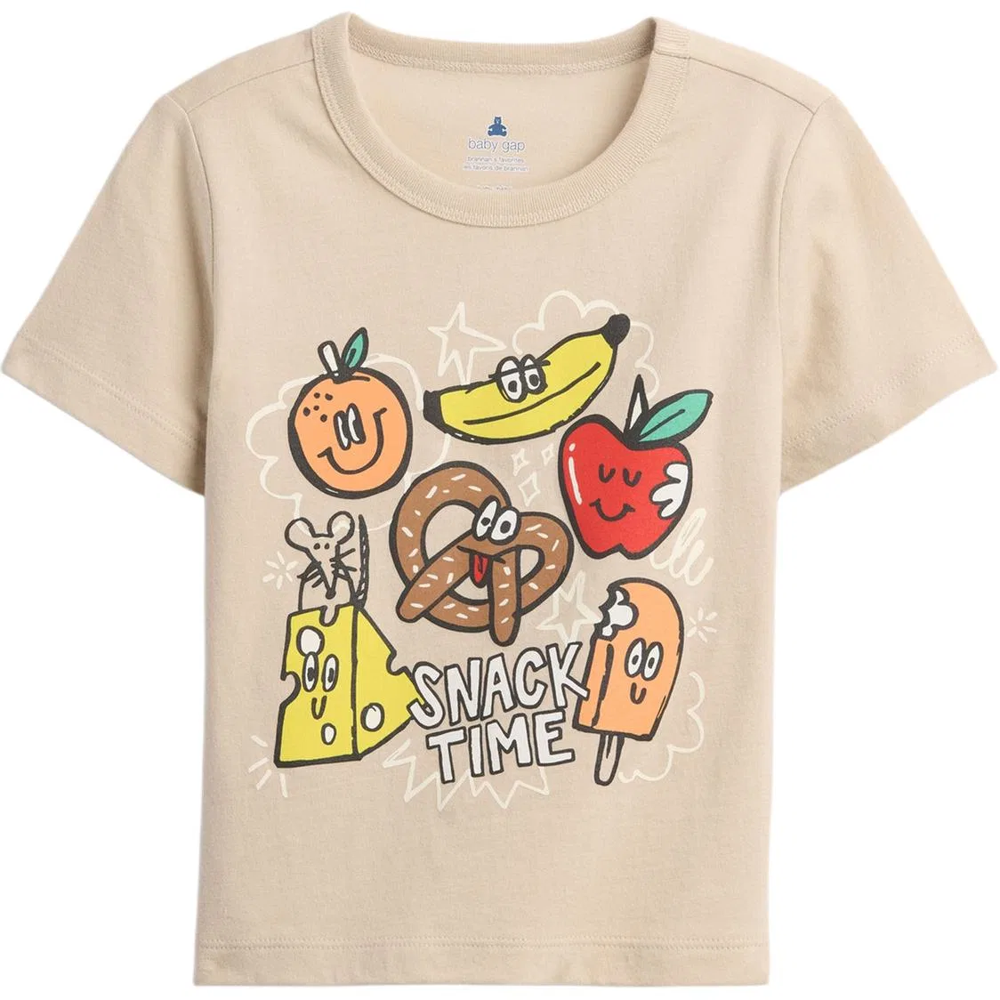 Футболка детская Crew Neck Moderate GAP бежевый