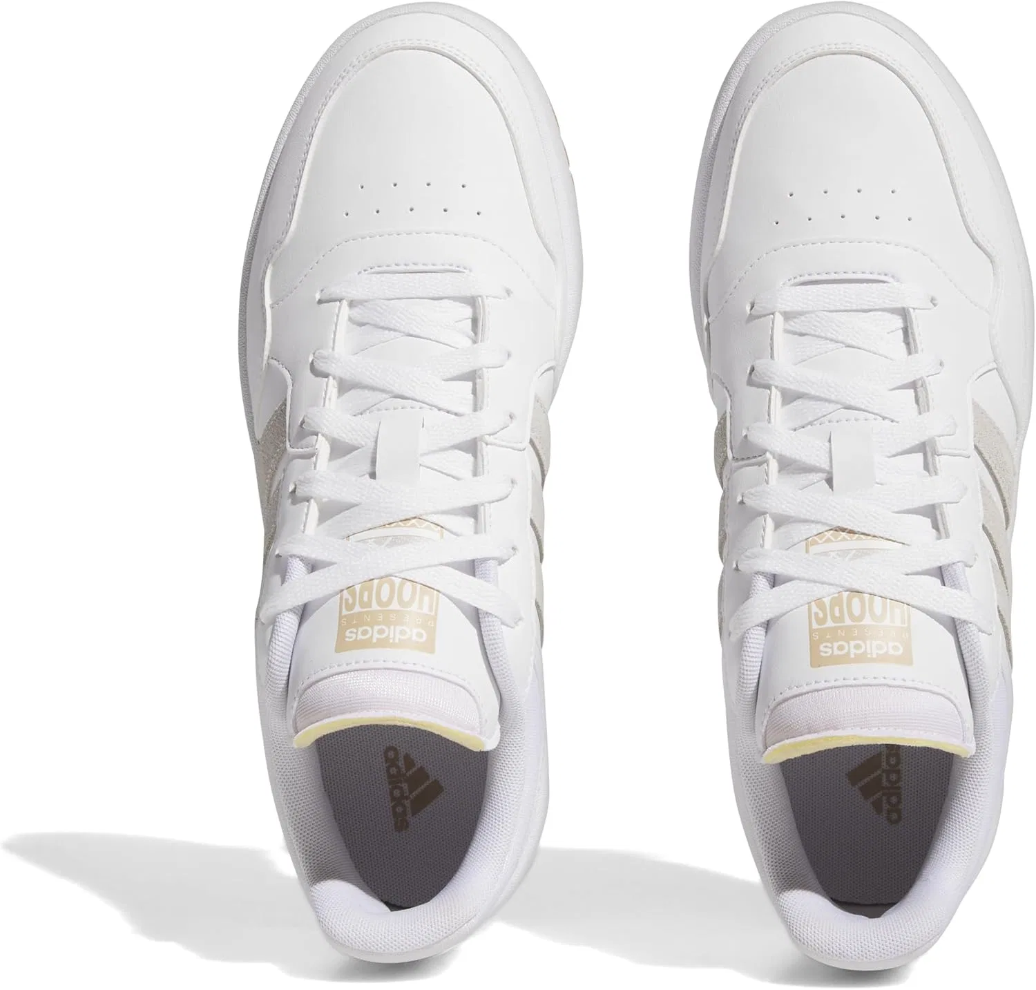 Мужские кроссовки Adidas Hoops 3.0 Low Classic Vintage, Cloud White Cloud White Magic Beige — фото 2