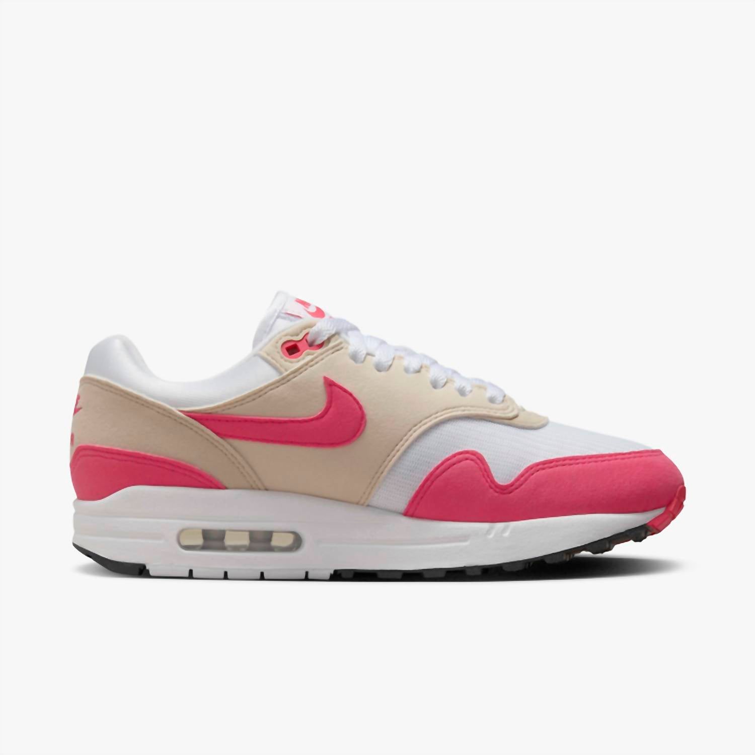 Женские кроссовки Air Max 1 в цвете белый/светло-коричневый Orewood/черный/астровый розовый Nike — фото 2