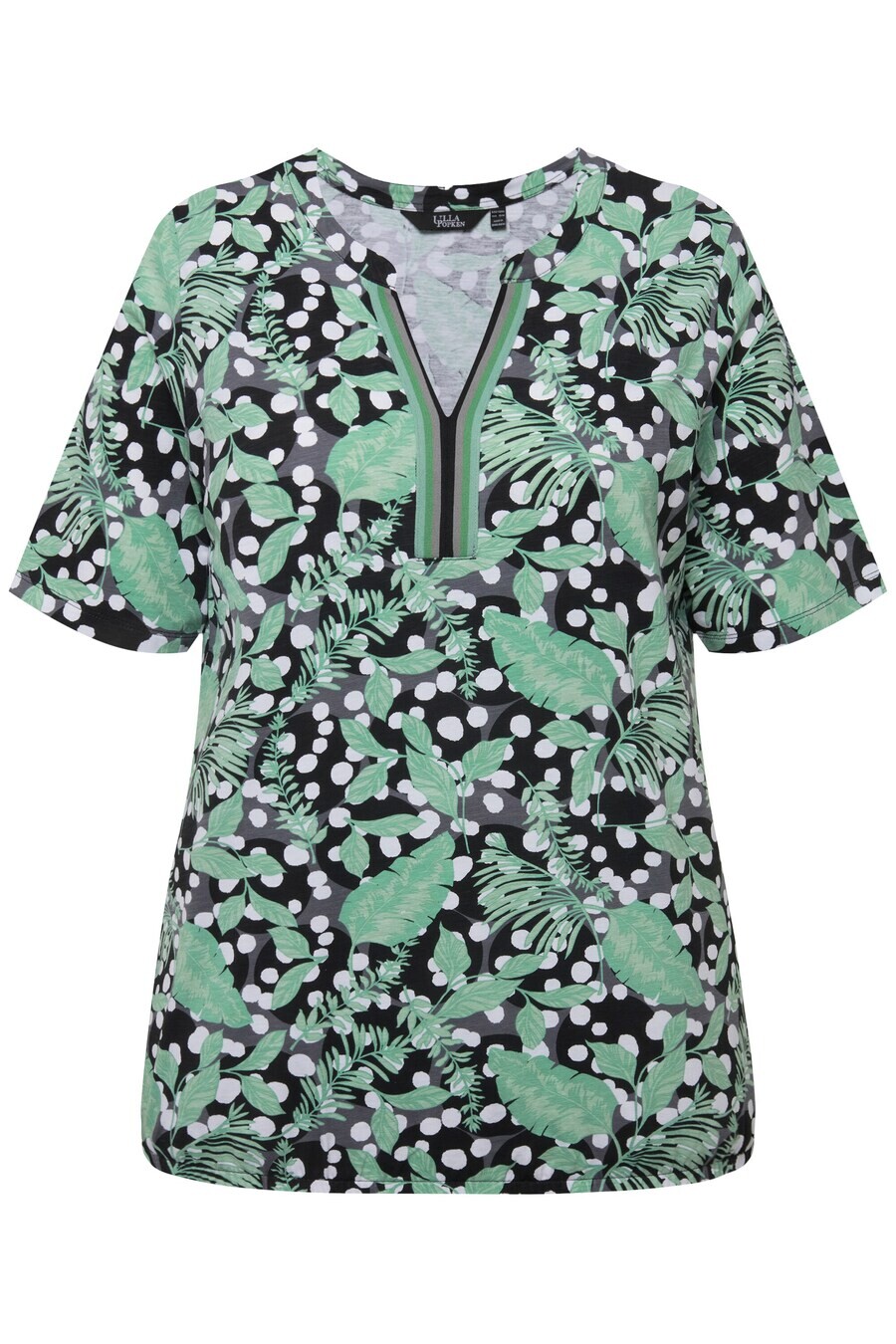 

Футболка Ulla Popken Shirt, цвет mint/black