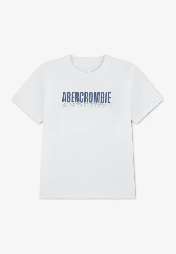 Футболка с принтом в виде кирпичной кладки Abercrombie & Fitch, Bright White