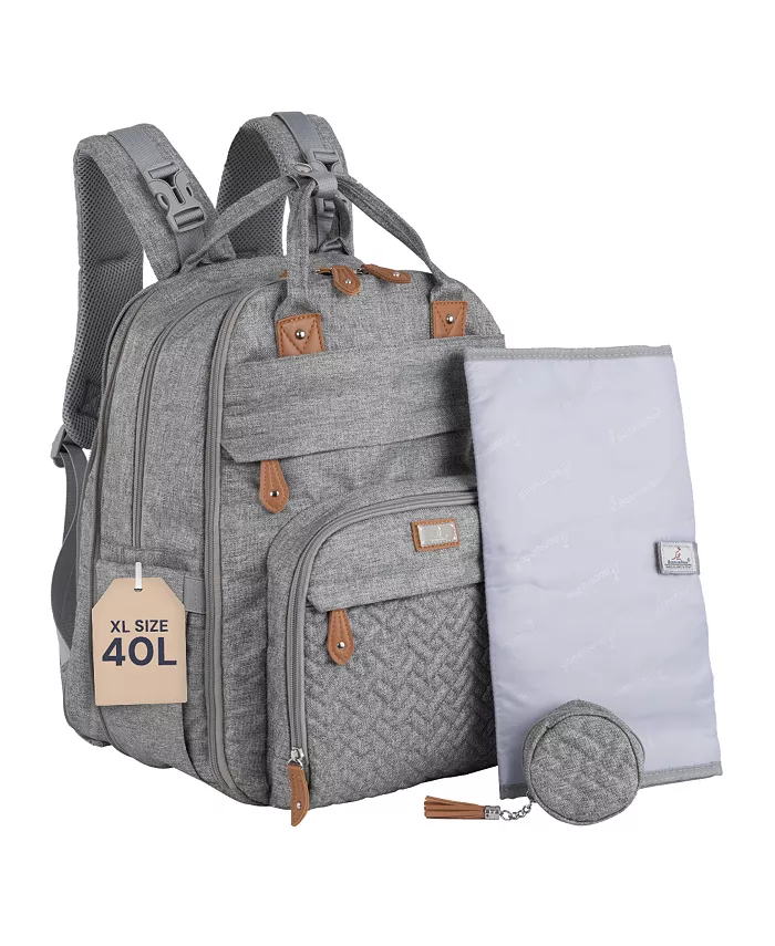 

Стильный детский рюкзак-сумка для подгузников 26L Babbleroo, серый