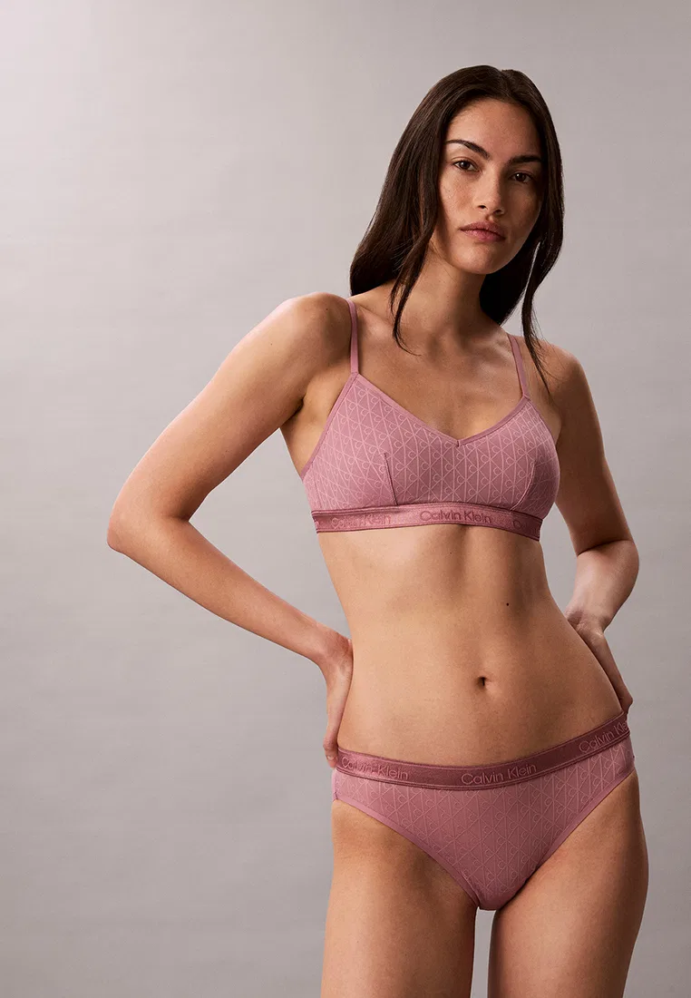 Бюстгальтер-бралетт, с логотипом, Calvin Klein, лиловый