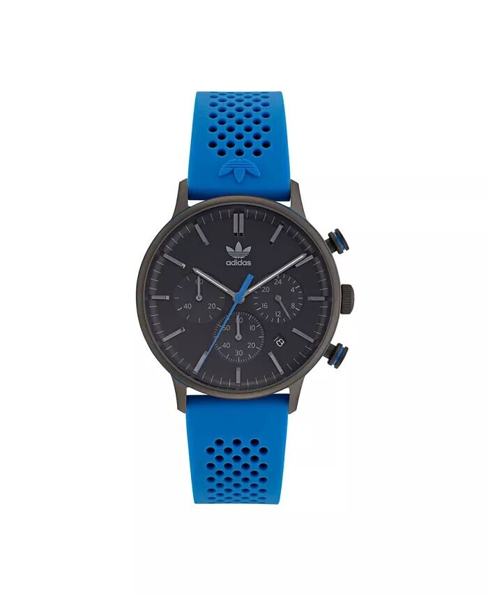 

Часы унисекс Chrono Code One Chrono, синий силиконовый ремешок, 40 мм adidas