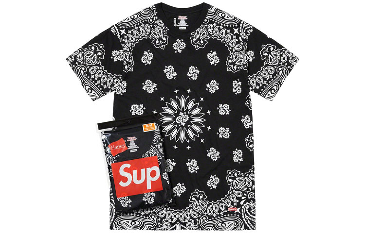 

Футболка Hanes Bandana без бирки, 2 шт Supreme, 2 Pack (White)