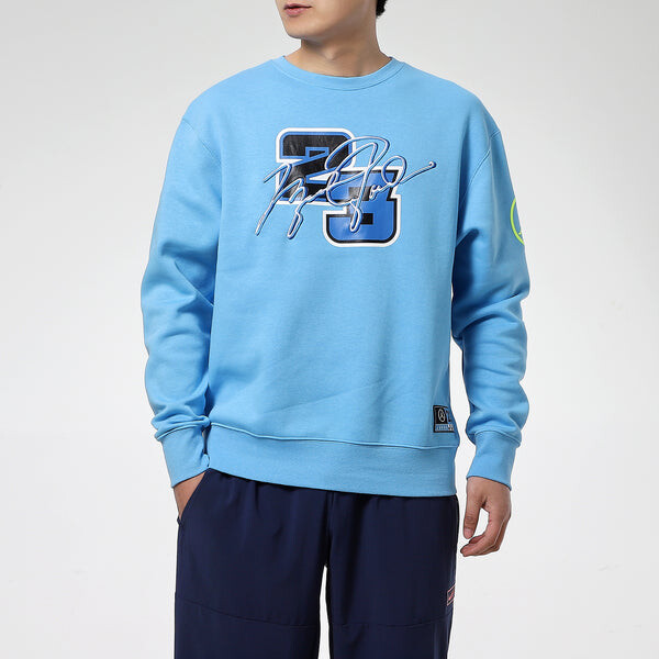 Толстовка Air Jordan MENS Sport DNA Print Basketball Crew-neck Blue, синий — фото 3