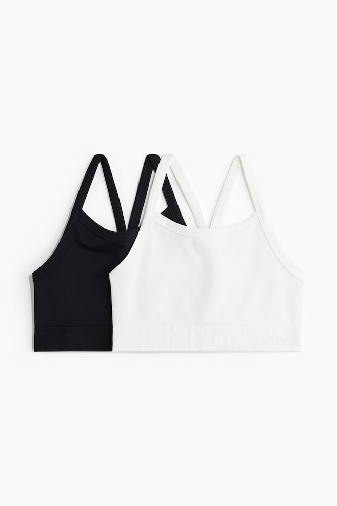 

Набор из 2 бесшовных спортивных топов из материала drymove H&M, черный