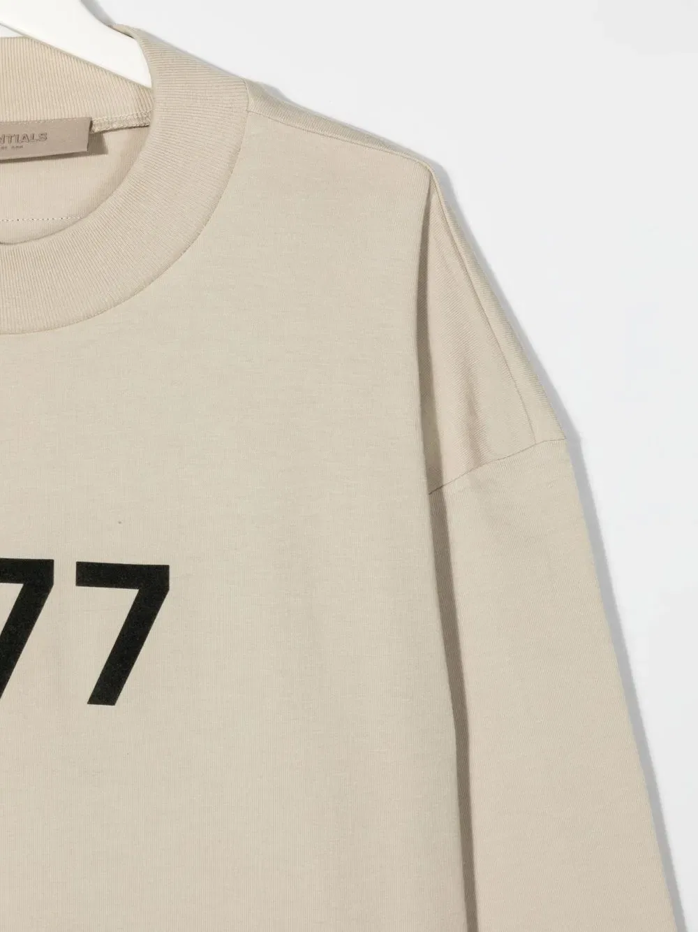 Подростковая хлопковая толстовка с круглым вырезом "1977" Fear Of God Essentials Kids, нейтральный — фото 3