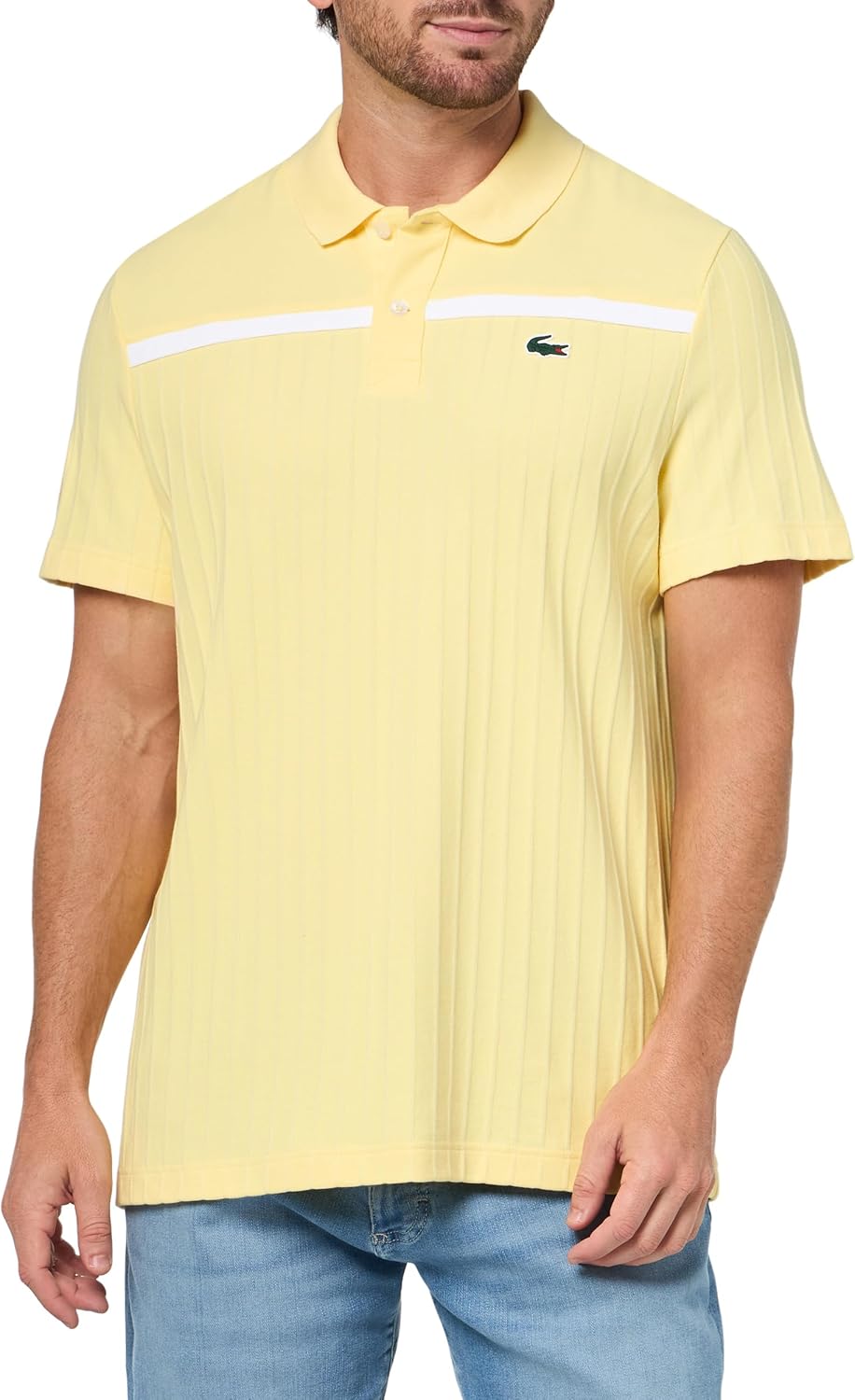 

Мужская теннисная поло Lacoste Sport Ultra Dry с акцентным значком, Yellow/White, Белый, Мужская теннисная поло Lacoste Sport Ultra Dry с акцентным значком, Yellow/White