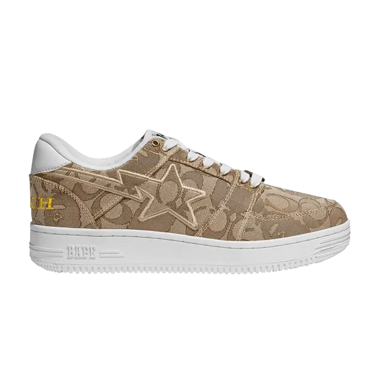 

Кроссовки BAPE Coach x Bapesta Jacquard 'Tan', желто-коричневый