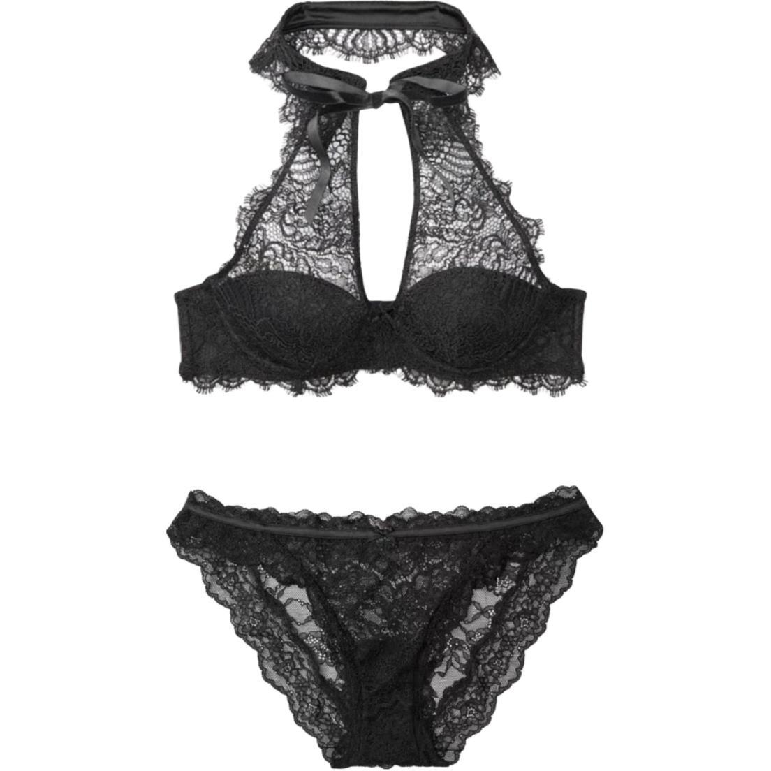 

Комплект нижнего белья женский черный Victoria's Secret, Комплект (Черный)