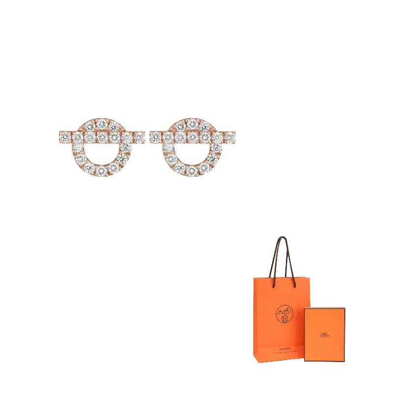 

HERMES FINESSE 18K Rose Gold серьги с украшением из стразов, женские, Rose Gold