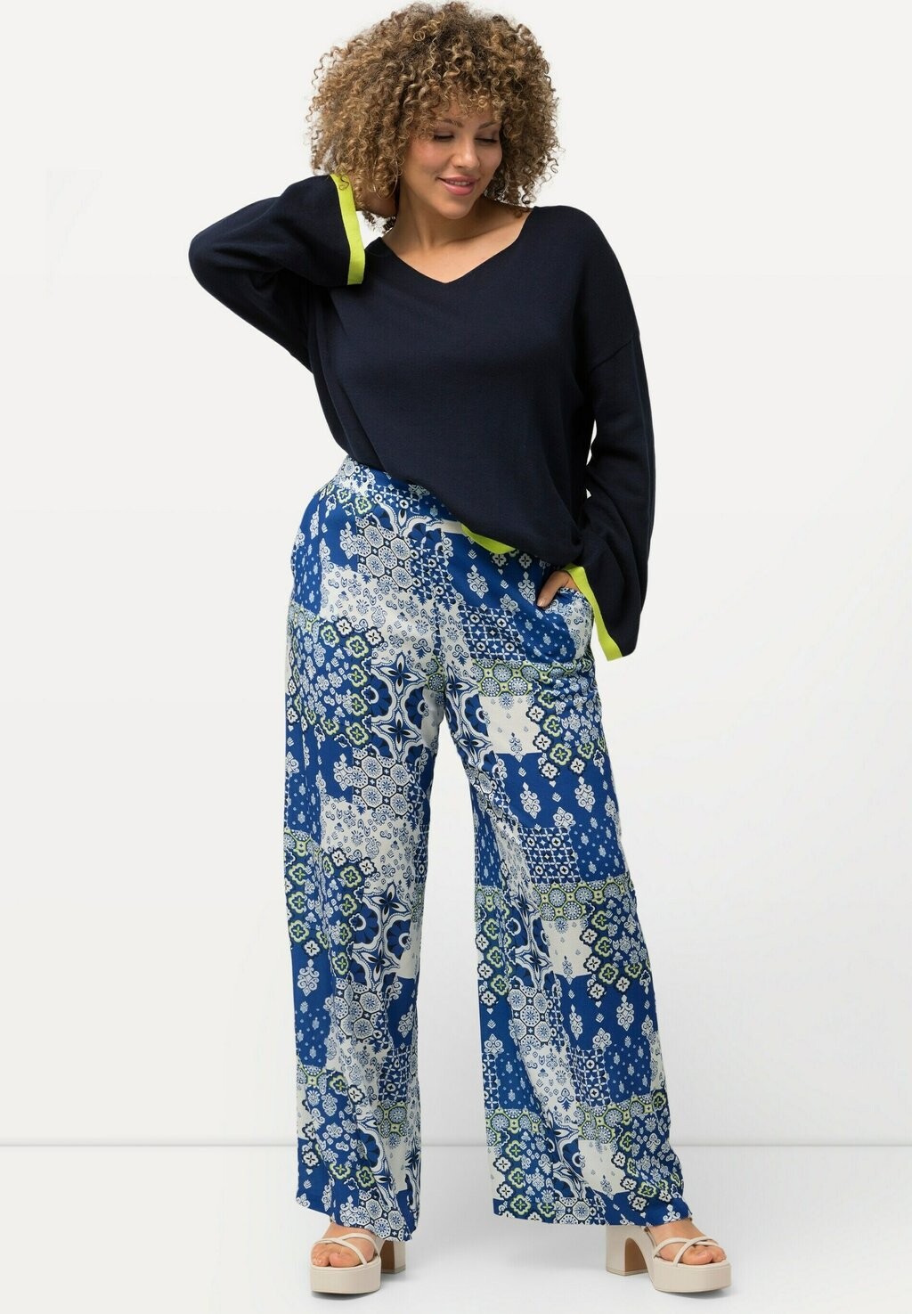 

Брюки PAISLEY PULL ON Ulla Popken, синий