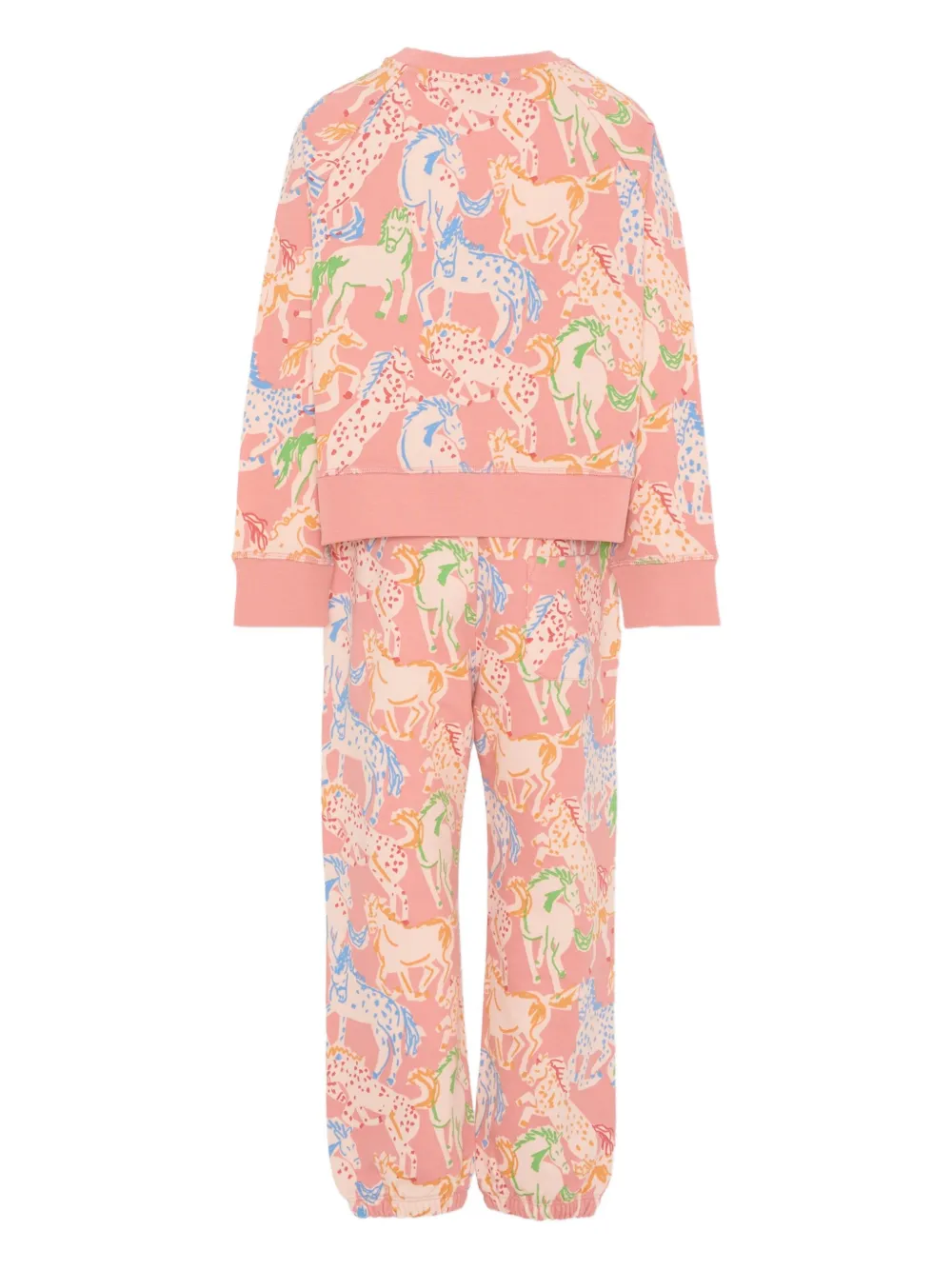 Спортивный костюм с принтом лошадей Stella Mccartney Kids, розовый — фото 2