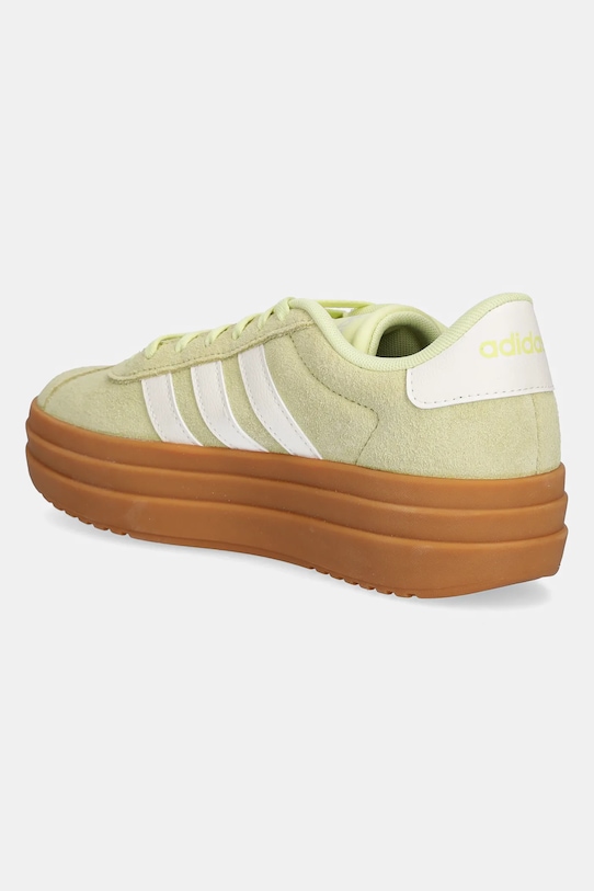 Замшевые кроссовки VL Court Bold Adidas, зеленый — фото 3